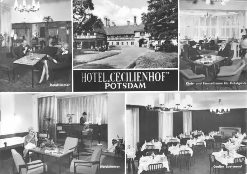 AK, Potsdam, Neuer Garten, Hotel Cecilienhof", fünf Abb., 1967