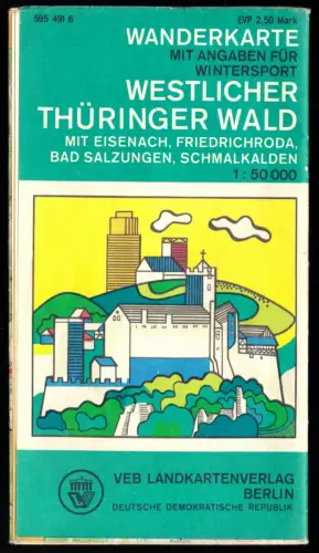 Wanderkarte, Westlicher Thüringer Wald, 1975