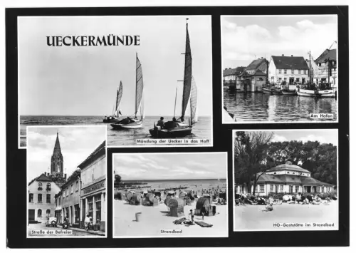 AK Großformat, 21 x 15 cm, Ueckermünde, fünf Abb., 1967