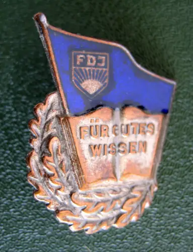 Abzeichen, DDR, FDJ, Abzeichen für gutes Wissen, Bronze, 1. Variante, 1949-54