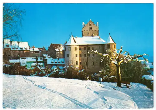 AK, Meersburg am Bodensee, Schloß, Winteransicht, um 1980