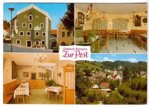 AK, Breitenbrunn Opf., Gasthof - Pension "Zur Post", vier Abb., um 1980