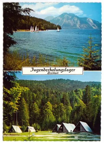 AK, Walchensee Obb., Jugenderholungslager Breitort, zwei Abb., 1975