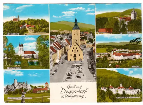 AK, Deggendorf und Umgebung, sieben Abb., um 1970