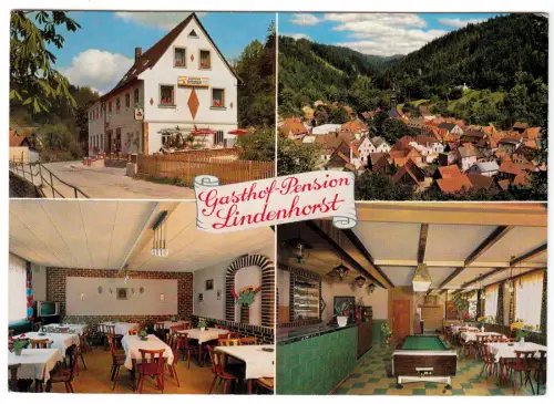 AK, Wirsberg im Fichtelgeb., Gasthof - Pension "Lindenhorst", vier Abb., um 1975