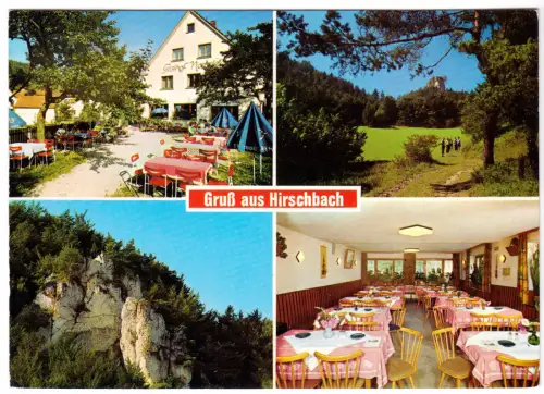 AK, Hirschbach Frankenalb, Gasthof - Pension "Norissteig", vier Abb., 1979