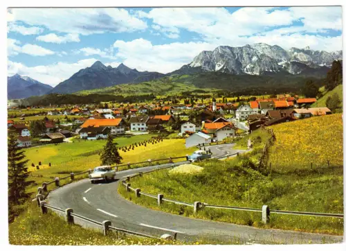 AK, Wallgau Obb., Gesamtansicht mit Landstr., 1978