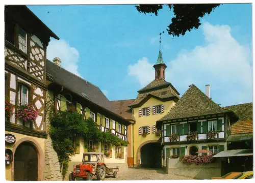 AK, Vogtsburg-Burkheim, Gasthof u. Pension  Krone, um 1991