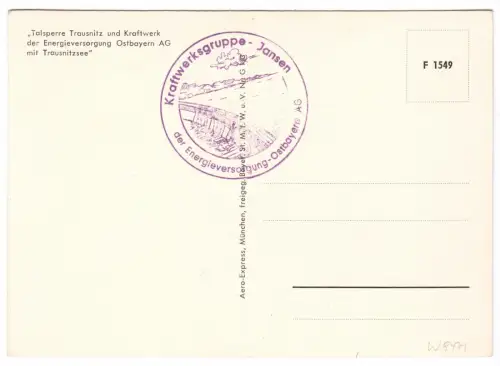 AK, Traunitz, Talsperre Traunitz und Kraftwerk, Luftbildansicht, um 1975