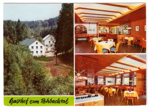 AK, Grafengehaig im Frankenw., Gasthof zum Rehbachtal, drei Abb., um 1980