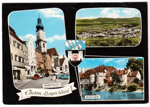 AK, Cham Bayer. Wald, drei Abb., gestaltet, um 1969