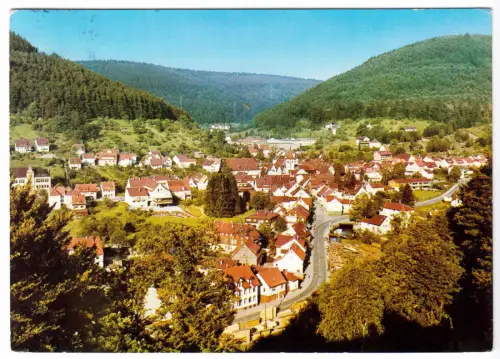 AK, Wildbad - Calmbach Schwarzwald, Gesamtansicht, um 1985