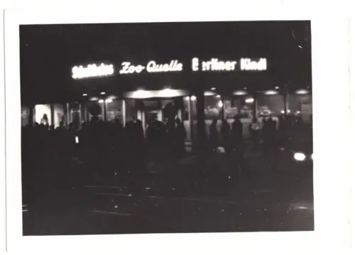 Echtfoto, Berlin Tiergarten, Gaststätte Zoo-Quelle, Nachtaufnahme, um 1951