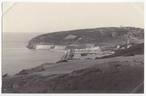 Foto im AK-Format, Insel Bornholm, Hammerhafen, Teilansicht, um 1930