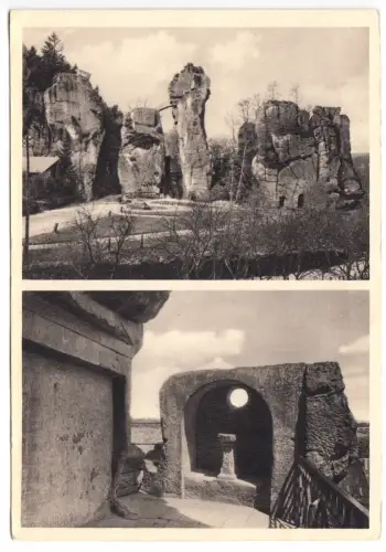 AK, Horn Lippe, Horn-Bad Meienberg, Externsteine, zwei Abb., um 1930