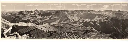 AK dreiteilg, Oberstdorf Allgäu, Panorama vom Nebelhorngipfel, um 1938