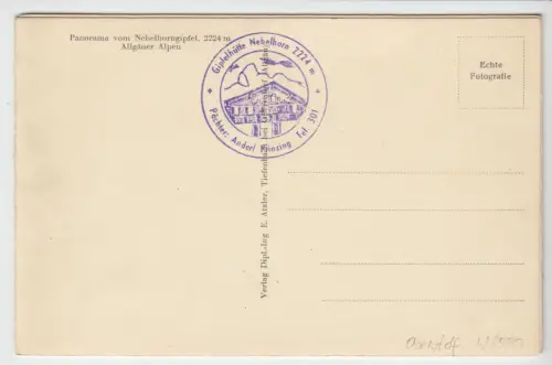AK dreiteilg, Oberstdorf Allgäu, Panorama vom Nebelhorngipfel, um 1938