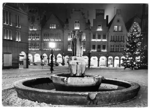 AK, Münster Westf., Weihnachtsstimmung am Lambertusbrunnen, um 1972