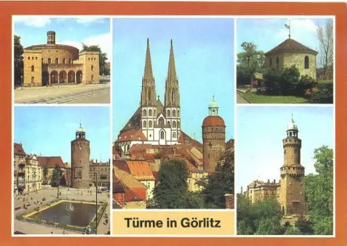 AK, Görlitz, 5 Abb., Türme, 1984