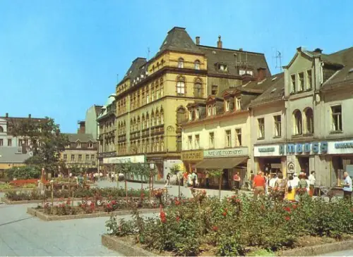 AK, Aue, Altmarkt, belebt, 1988