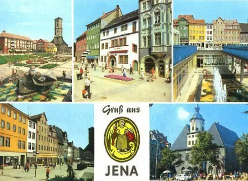 AK, Jena, 5 Abb., u.a. Am Platz der Kosmonauten, 1984