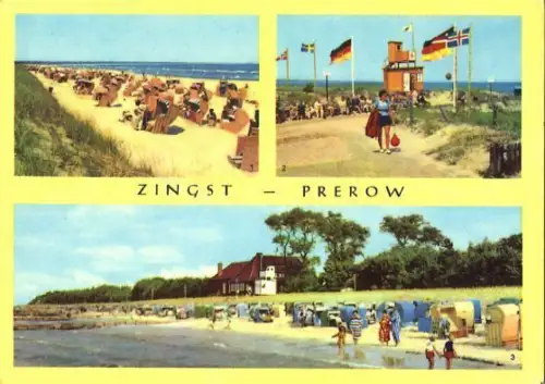 AK, Zingst / Prerow, 3 Abb., Am Strand, 1967