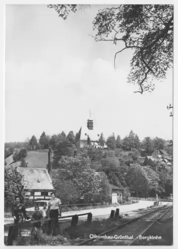 AK, Olbernhau - Grünthal, Blick zur Bergkirche, 1969