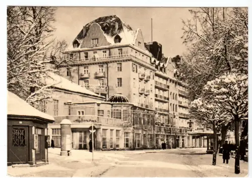 AK, Bad Elster, Sanatorium "Karl-Marx-Hof", Winteransicht, 1970