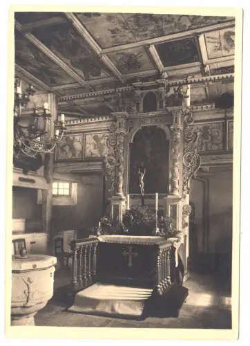 AK, Schellerhau Erzgeb., Kirche, Teilansicht mit Altar, 1954