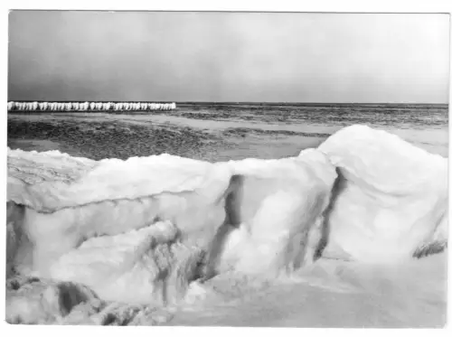 AK, Winter an der Ostsee, Eisbarrieren, 1970