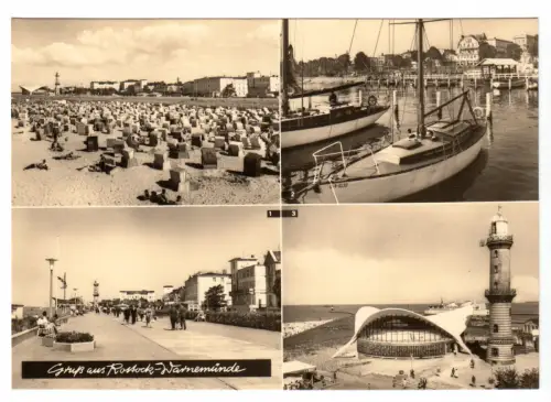 AK, Rostock - Warnemünde, vier Abb., 1970