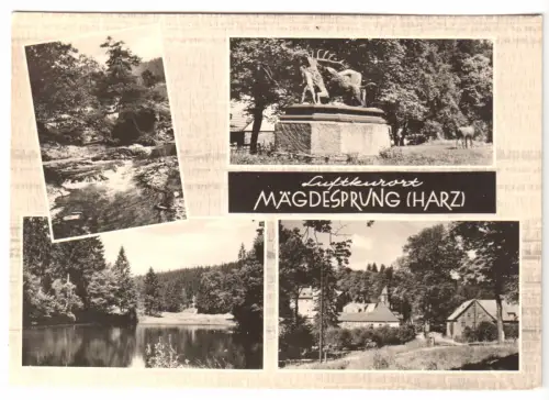 AK, Harzgerode, OT Mägdesprung, vier Abb., gestaltet, 1964