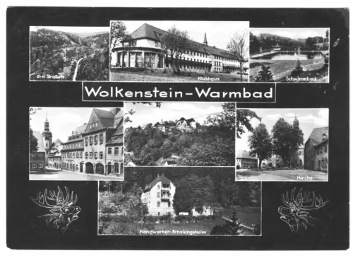 AK, Wolkenstein - Warmbad, sieben Abb., gestaltet, 1967