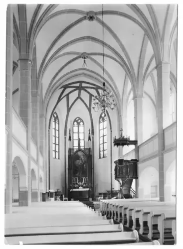 AK, Oberwiesenthal Erzgeb., Martin-Luther-Kirche, Blick zum Altar, 1978