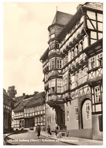 AK, Stolberg Harz, Straßenpartie mit Kulturhaus und Heimatmuseum, 1968