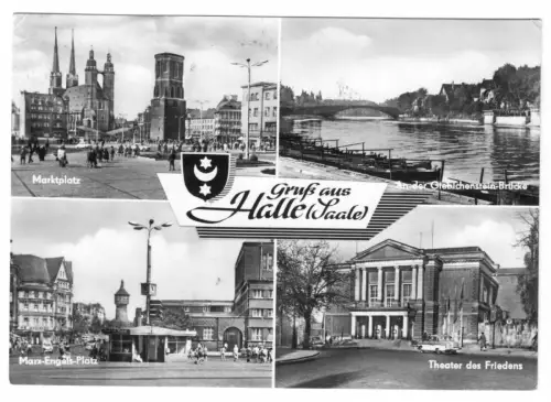 AK, Halle Saale, vier Abb., 1968