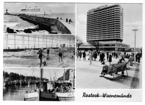 AK, Rostock - Warnemünde, vier Abb., 1975