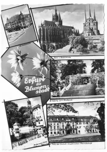 AK, Erfurt, sechs Abb., gestaltet, 1960