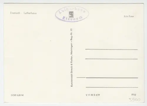 AK, Eisenach Thür., Lutherhaus, 1977