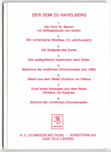 AK-Mappe mit 8 AK, Der Dom zu Havelberg, 1981