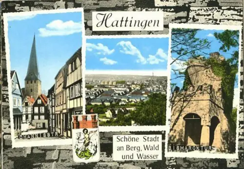 AK, Hattingen Ruhr, 3 Abb., u.a. Johannisstr., ca.1975