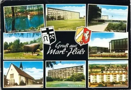 AK, Marl - Hüls Westf., 8 Abb., Wappen, 1981