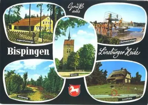 AK, Bispingen, 5 Abb., u.a. Schwimmbad, ca. 1975