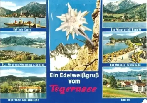 AK, Tegernsee, 7 Abb. mit Edelweiß, ca. 1972