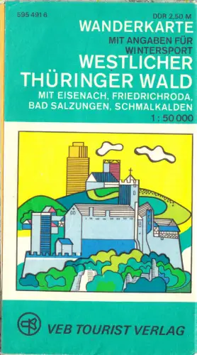 Wanderkarte, Westlicher Thüringer Wald, 1980