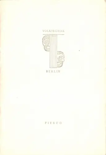 Theaterprogramm, Volksbühne Berlin, Die Verschwörung des Fiesco zu Genua, 1955