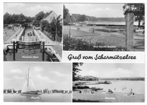 AK, Gruß vom Scharmützelsee, vier Abb., 1974