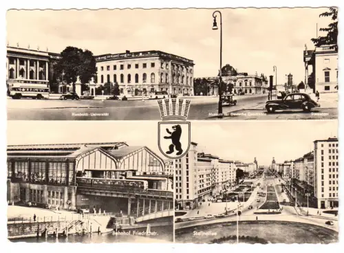 AK, Berlin Mitte, drei Abb., 1957