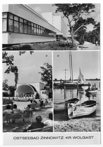 AK, Ostseebad Zinnowitz auf Usedom, drei Abb.,  1985