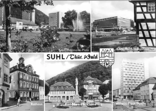 AK, Suhl Thür. Wald, fünf Abb. und Wappen, Version 3, 1981
